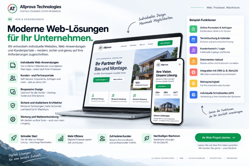 Example of a modern website and web application on desktop and smartphone